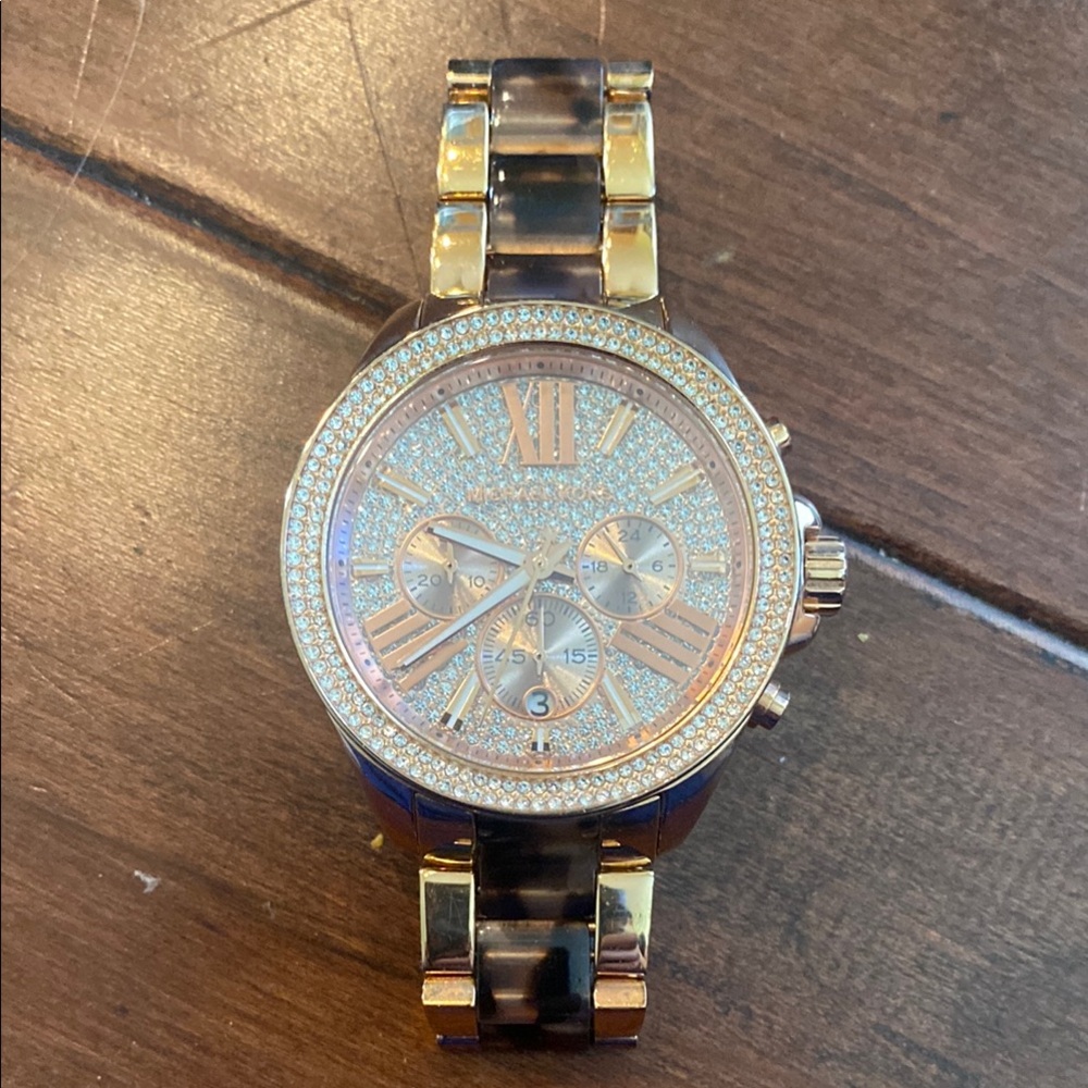Gold and Brown Women's Watch